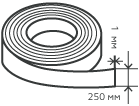 Лента нержавеющая 1х250 мм.  12Х18Н10Т нагартованная, мягкая