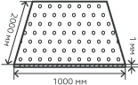 Лист нержавеющий  1х1000 х 2000 мм.  AISI 304 (08Х18Н10) холоднокатаный,  перфорированный,  Площадь отверстий 0,4031,  Rv 10,0-15,0