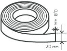 Лента нержавеющая 0,8х20 мм.  AISI304 (08Х18Н10) монтажная